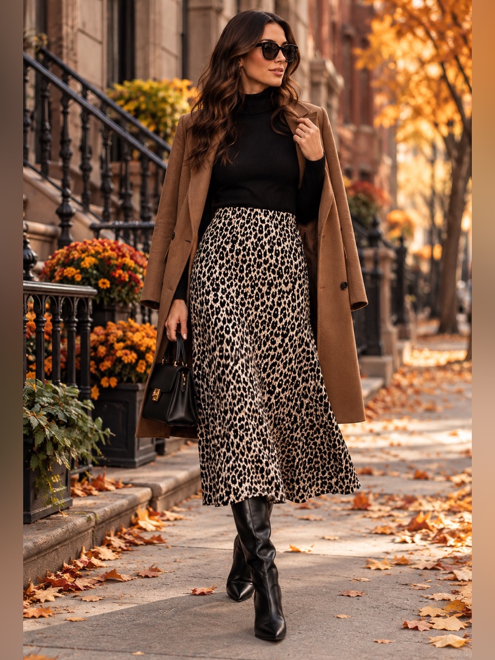 🐆 SHEIN Leopard Print Midi Skirt – Size M | Chic Fall Essential